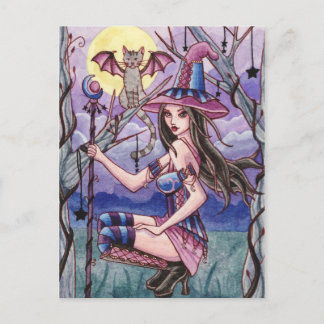 Cartão Postal Calista - Cartão-postal da Bruxa do Halloween