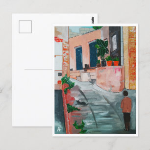 Cartão Postal Calle Del San Miguel, pintura de Alfred Fox