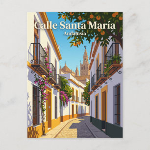 Cartão Postal Calle Santa María, Sevilha Espanha