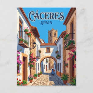 Cartão Postal Callejón do Centro Histórico de Cáceres Espanha