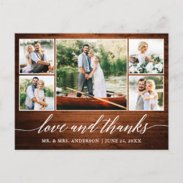 Cartão Postal Calliografia Casamento Madeira 5 Foto Obrigados de