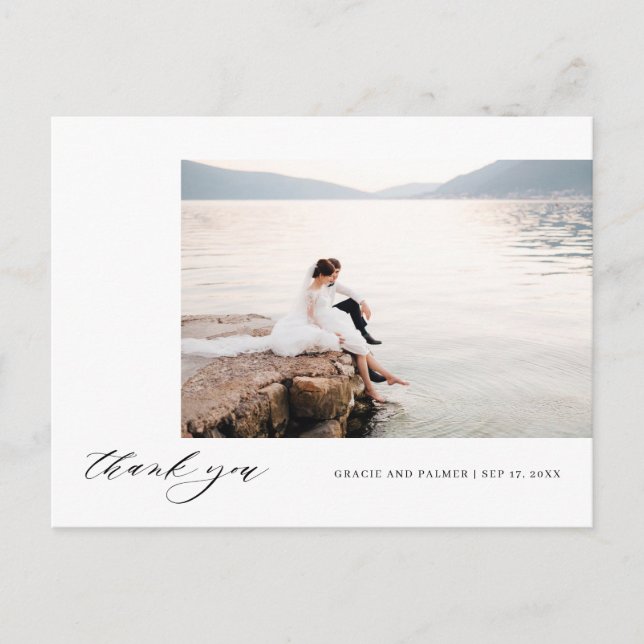 Cartão Postal Calliografia Casamento Obrigado Cartão-postal (Frente)