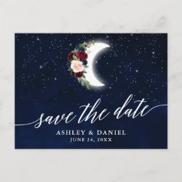 Cartão Postal Calliografia Celestial Moon Floral Salvar Data