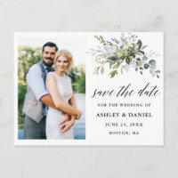 Calliografia Greenery Salva a Foto da Data