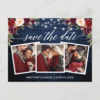 Calliografia Madeira Burgundy Floral Salvar Data