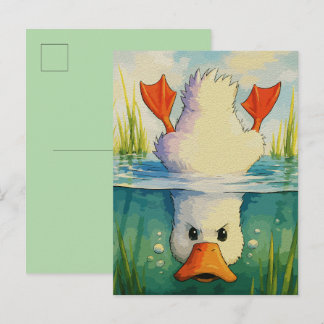 Cartão Postal Calmo Acima, Determinado Abaixo – Pato Divertido
