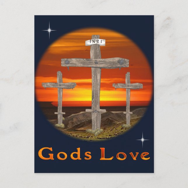 Cartão Postal Calvary christian art poster (Frente)