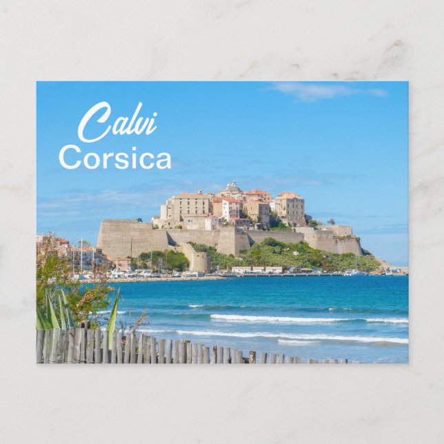 Cartão Postal Calvi Citadel na Córsega França (Frente)