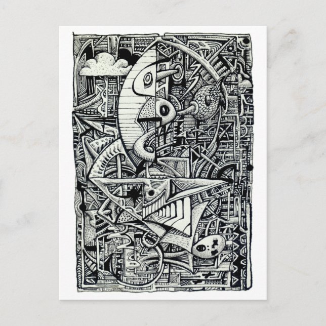 Cartão Postal Câmara dos Sonhos, desenho de tinta (Frente)