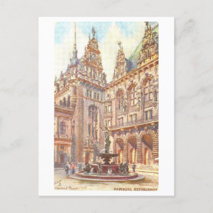 Cartão Postal Câmara Municipal Antiga Hamburgo Alemanha