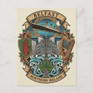 Cartão Postal Câmara Municipal de Belfast Viagens pela Irlanda d