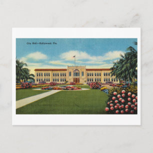 Cartão Postal Câmara Municipal de Hollywood, Flórida, Viagem Vin