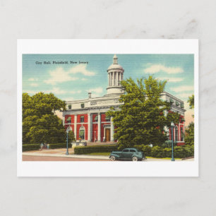 Cartão Postal Câmara Municipal de Plainfield, Nova Jersey, Vinta