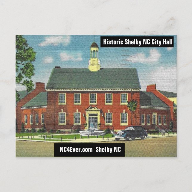 Cartão Postal Câmara Municipal Histórica do Shelby NC (Frente)