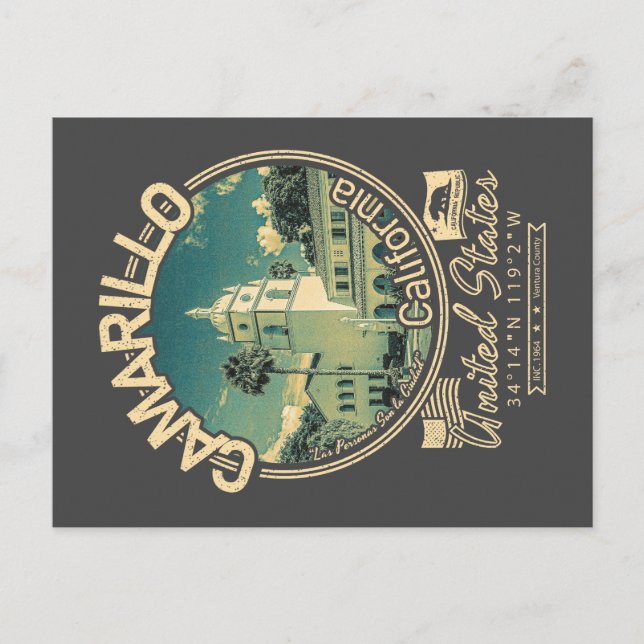 CARTÃO POSTAL CAMARILLO CALIFÓRNIA - CIDADE DE CAMARILLO CA (Frente)