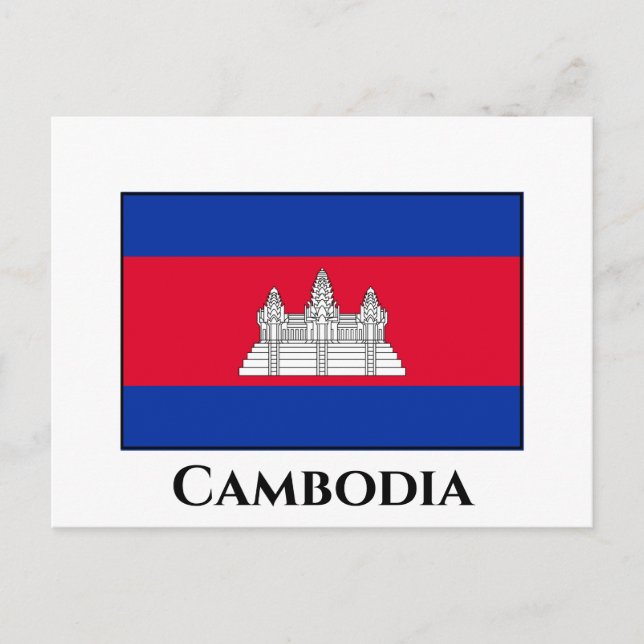 Cartão Postal Cambodia Flag (Frente)