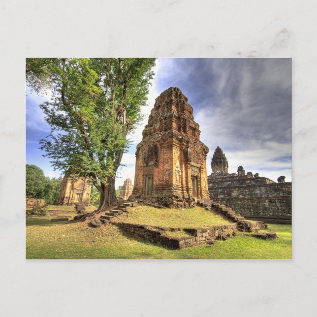 Cartão Postal Camboja, Angkor Wat. Vista do Templo Bakong. (Frente)