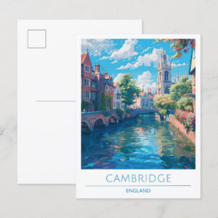 Cartão Postal Cambridge England Art Viagens vintage