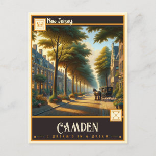 Cartão Postal Camden, Nova Jersey Vintage