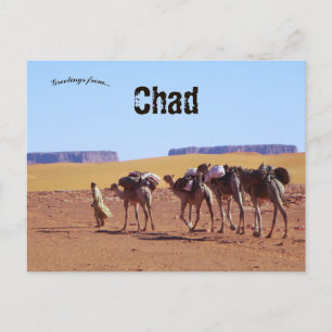 Cartão Postal Camel Caravan Saindo da Vila de Demi no Chade