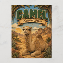 Cartão Postal Camelo Deserto Árabe POPCUT