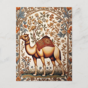Cartão Postal Camelo Elegante William Morris Inspirado Floral