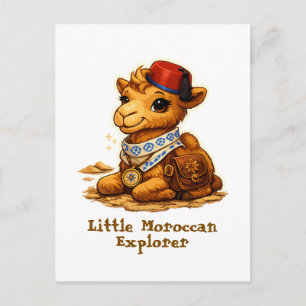 Cartão Postal Camelo Explorador Marroquino Personalizado – Fofo