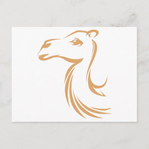 Cartão Postal Camelo no Estilo de Desenho de Swish