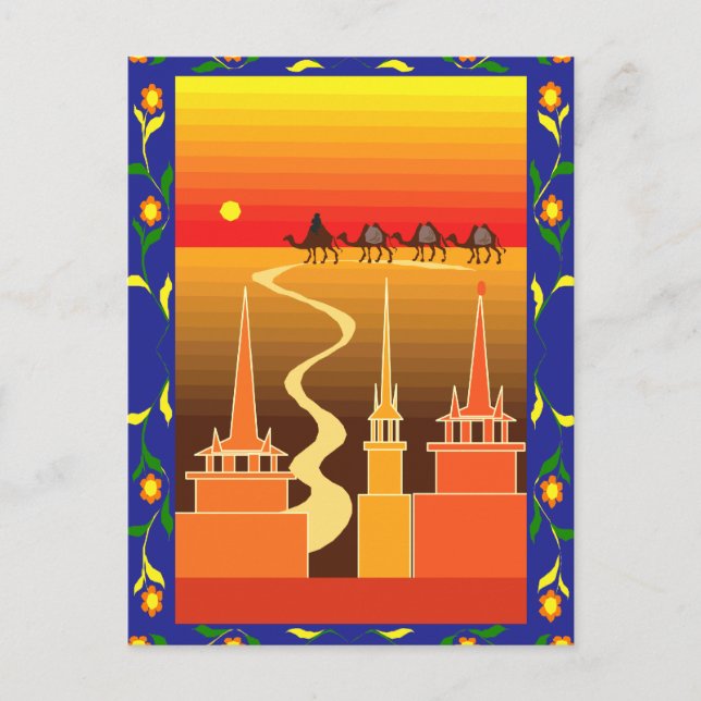 Cartão Postal Camelos além da cidade (Frente)