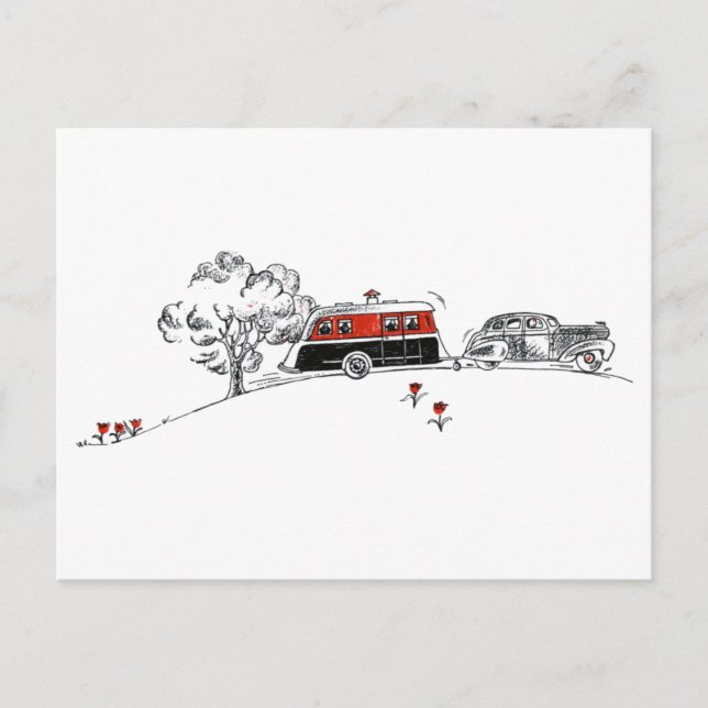 Cartão Postal Câmera e carro antigos (Frente)