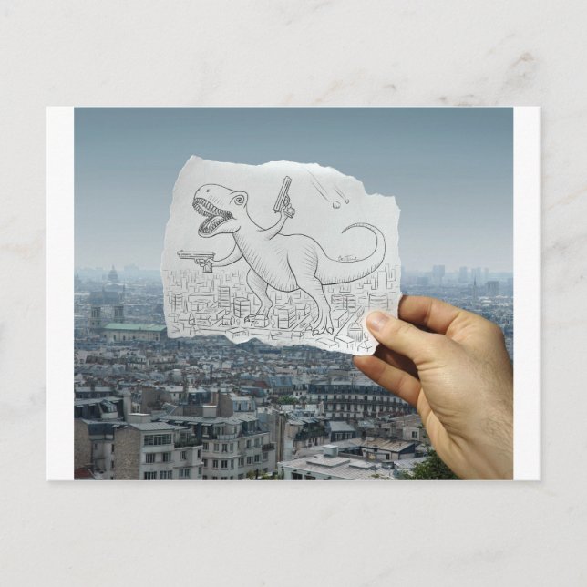 Cartão Postal Câmera Pencil Vs - Dino (Frente)