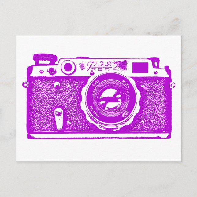 Cartão Postal Câmera Russa soviética - Roxo (Frente)