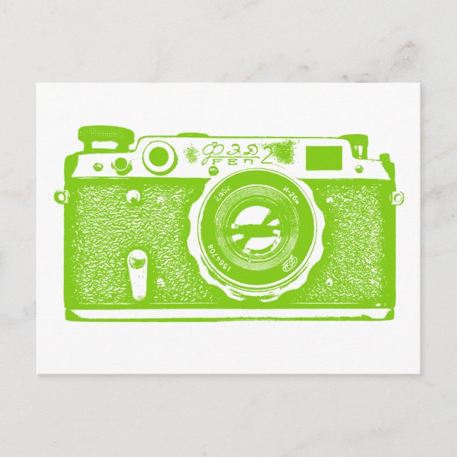 Cartão Postal Câmera Russa Soviética - Verde marciano (Frente)