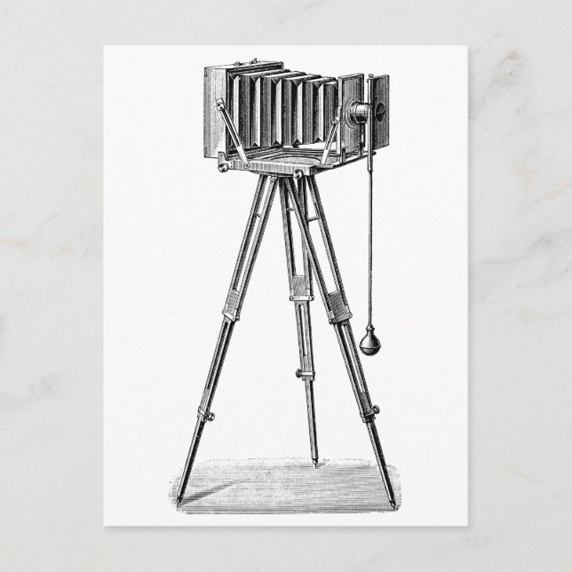 Cartão Postal Câmera Vintage - Câmeras Antigas - Fotografia Pret (Frente)