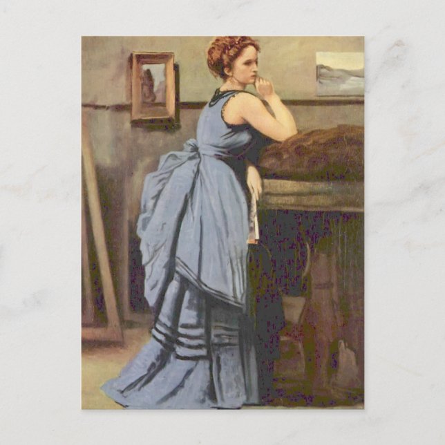 Cartão Postal Camille Corot - A Mulher de Azul (Frente)