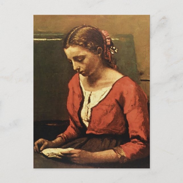 Cartão Postal Camille Corot- Leitura De Raparigas (Frente)