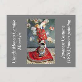 Cartão Postal Camille Monet de Claude Monet em fantasia japonesa
