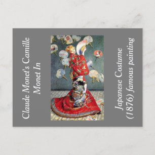 Cartão Postal Camille Monet de Claude Monet em fantasia japonesa