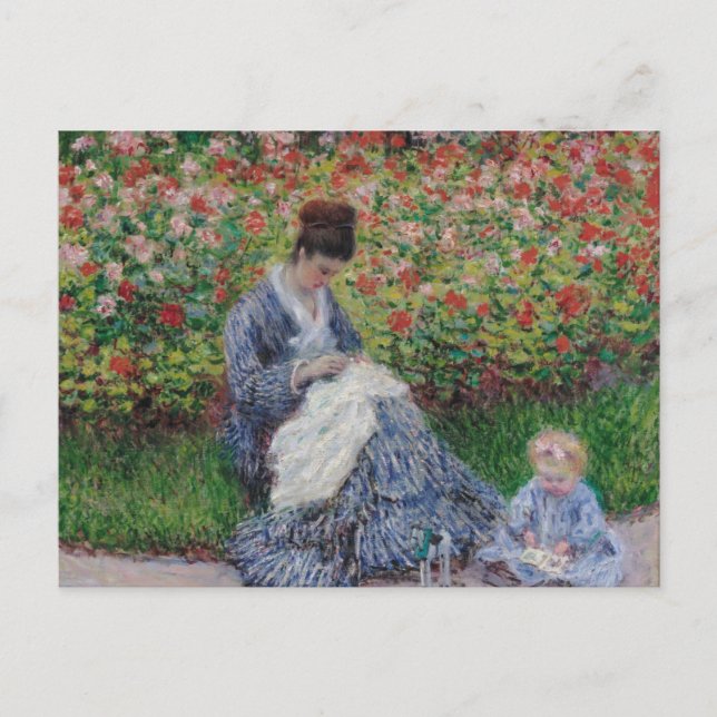 Cartão Postal Camille Monet e uma criança por Claude Monet Cartã (Frente)