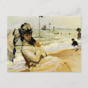Cartão Postal Camille na praia em Trouville