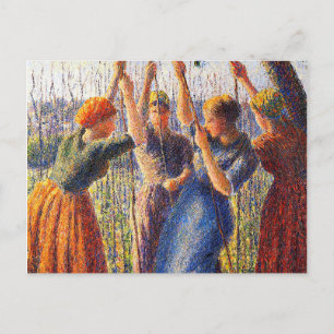 Cartão Postal Camille Pissarro: agricultores plantam pilhas por