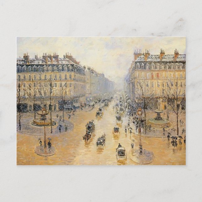 Cartão Postal Camille Pissarro - Avenue de l'Opera, Efeito de Ne (Frente)