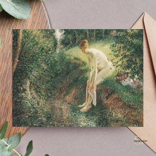 Cartão Postal Camille Pissarro Bather in the Woods Painting Art