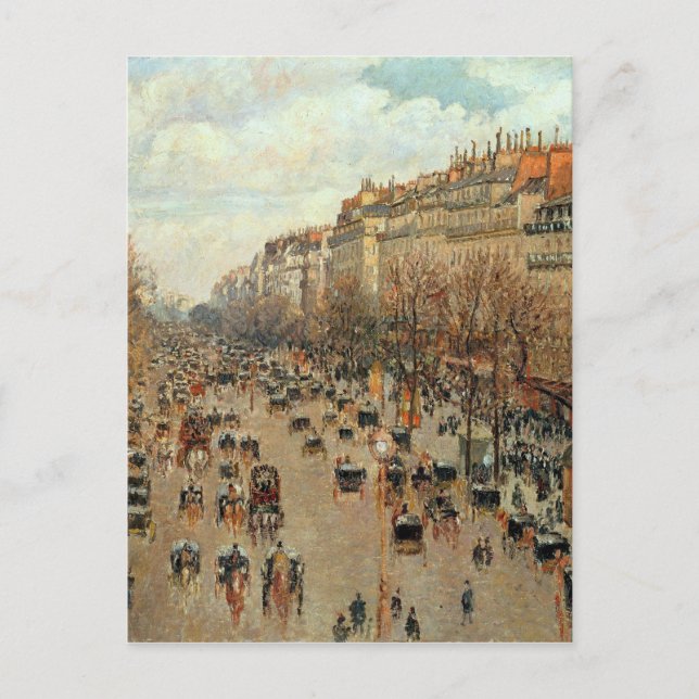 Cartão Postal Camille Pissarro Boulevard Montmartre Painting (Frente)