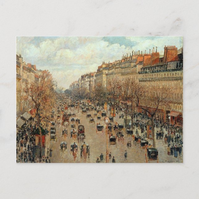 Cartão Postal Camille Pissarro Boulevard Montmartre Painting (Frente)