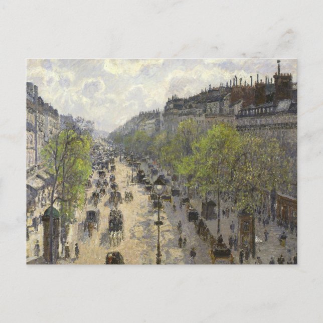 Cartão Postal Camille Pissarro - Boulevard Montmartre, Primavera (Frente)