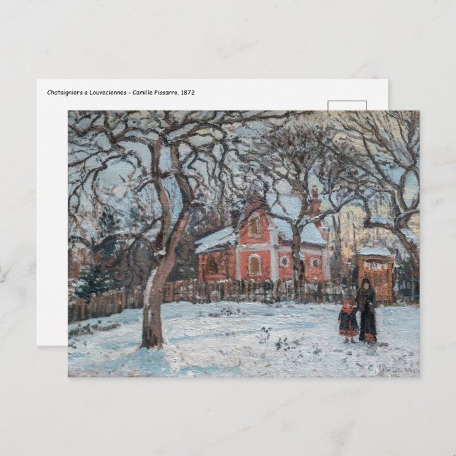 Cartão Postal Camille Pissarro - Castanheiros em Louvecienne (Frente/Verso)