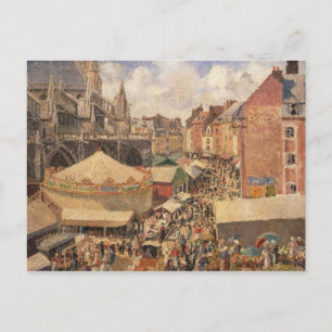 Cartão Postal Camille Pissarro Feira em Dieppe, Sunny Morni