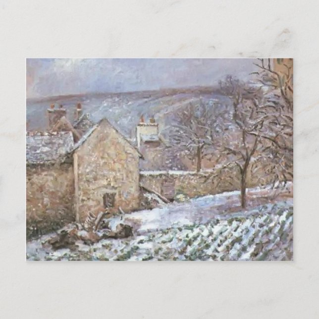 Cartão Postal Camille Pissarro - Neve no Patrimônio, Pontoise (Frente)