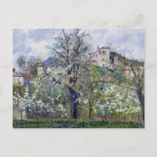 Cartão Postal Camille Pissarro o jardim vegetal com árvores